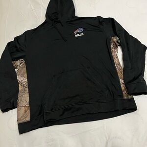 NFL Buffalo Bills Black and Tan Hoodie Camouflage Hoodie Men’s Size 2XL